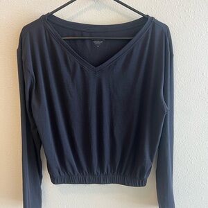 Athleta black V-Neck Long Sleeve Top